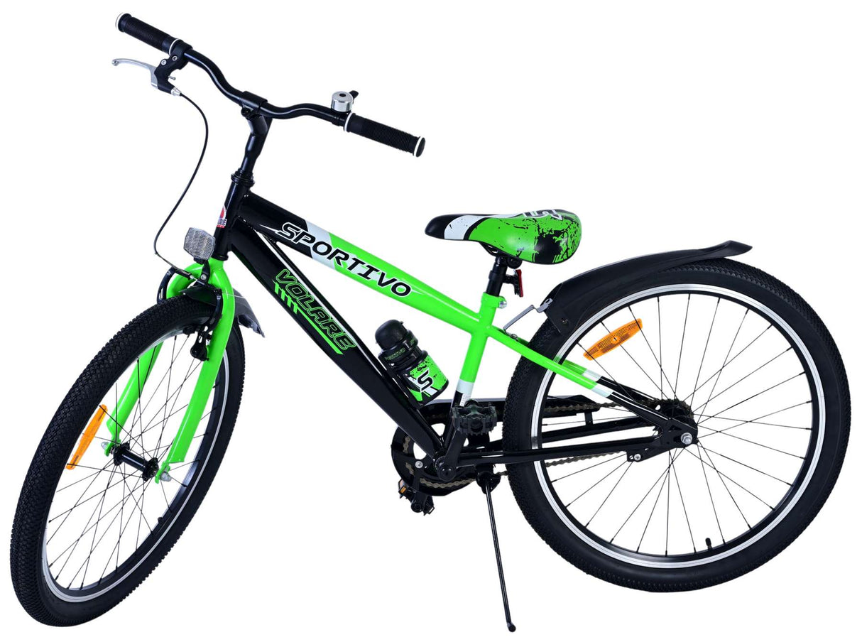 Volare Sportivo Kinderfahrrad für Jungen - 24 Zoll in Schwarz und Grün