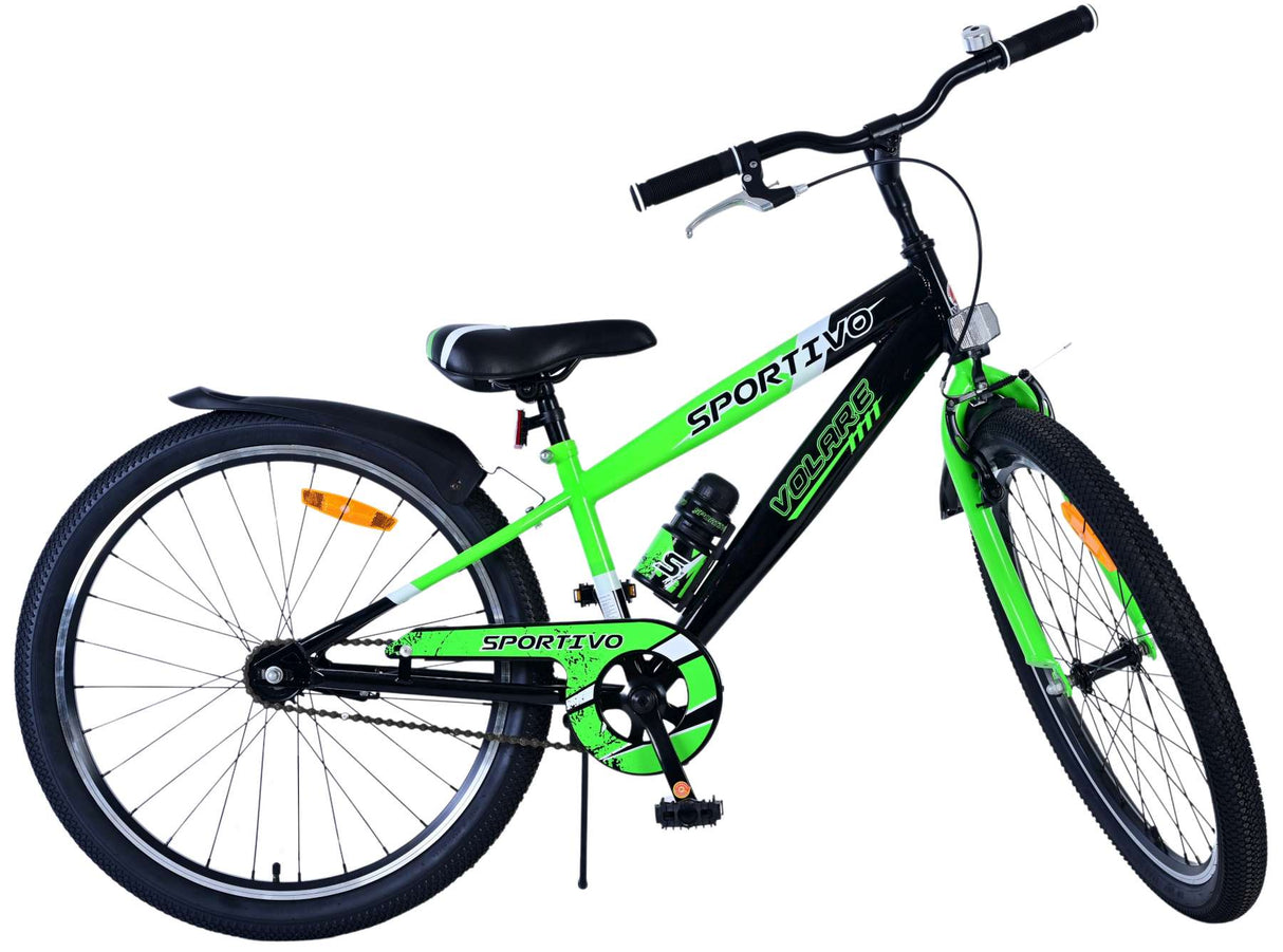 Volare Sportivo Kinderfahrrad für Jungen - 24 Zoll in Schwarz und Grün