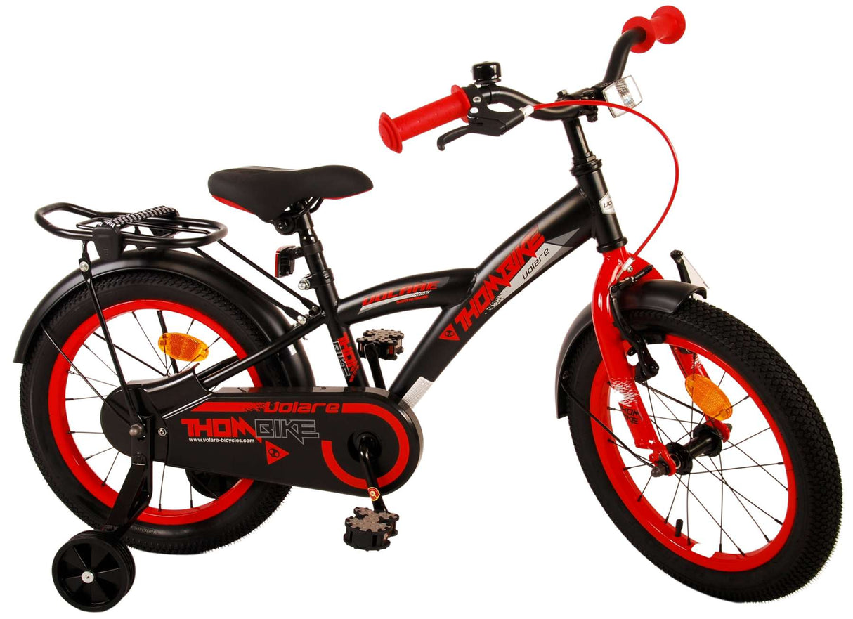 Volare Thombike Kinderfahrrad - Jungen - 16 Zoll - Schwarz Rot