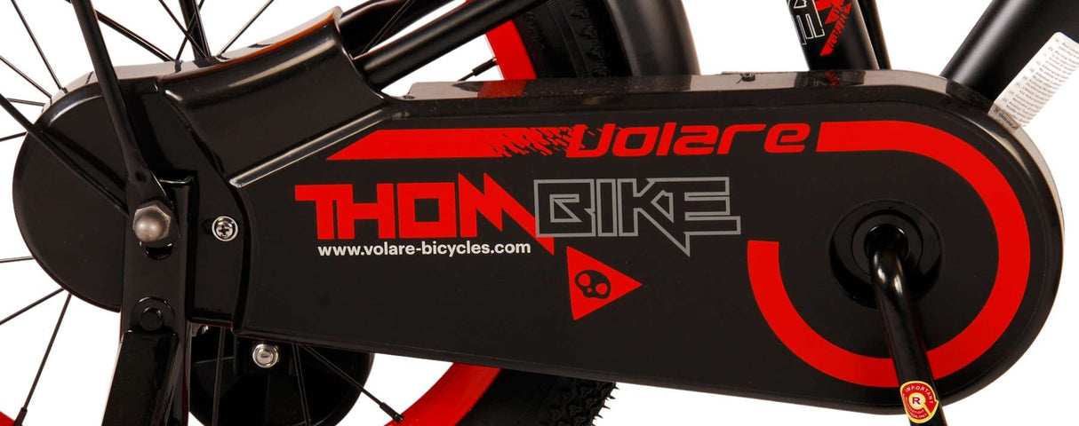 Volare Thombike Kinderfahrrad - Jungen - 16 Zoll - Schwarz Rot