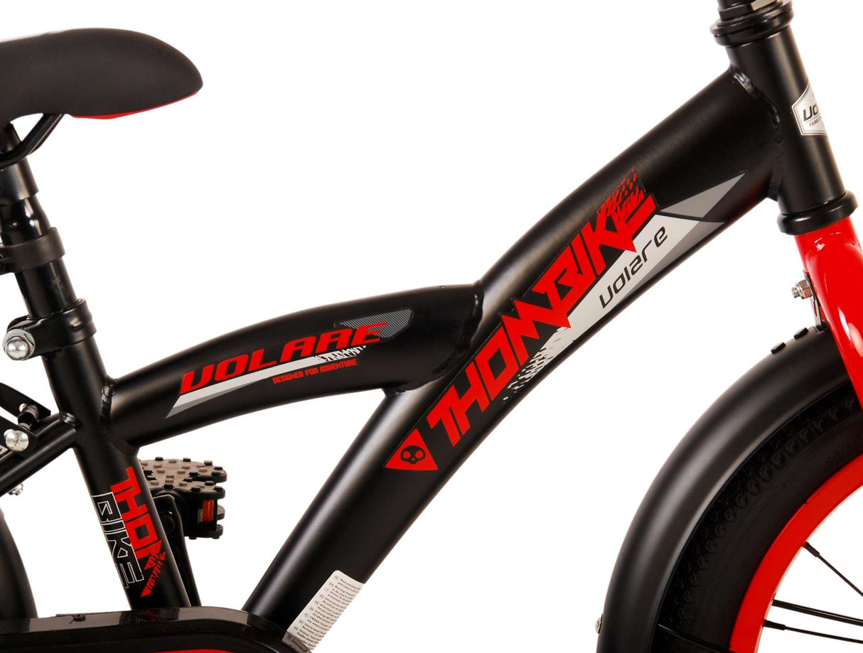 Volare Thombike Kinderfahrrad - Jungen - 16 Zoll - Schwarz Rot