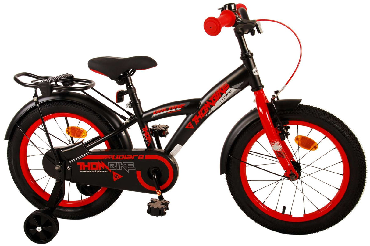 Volare Thombike Kinderfahrrad - Jungen - 16 Zoll - Schwarz Rot