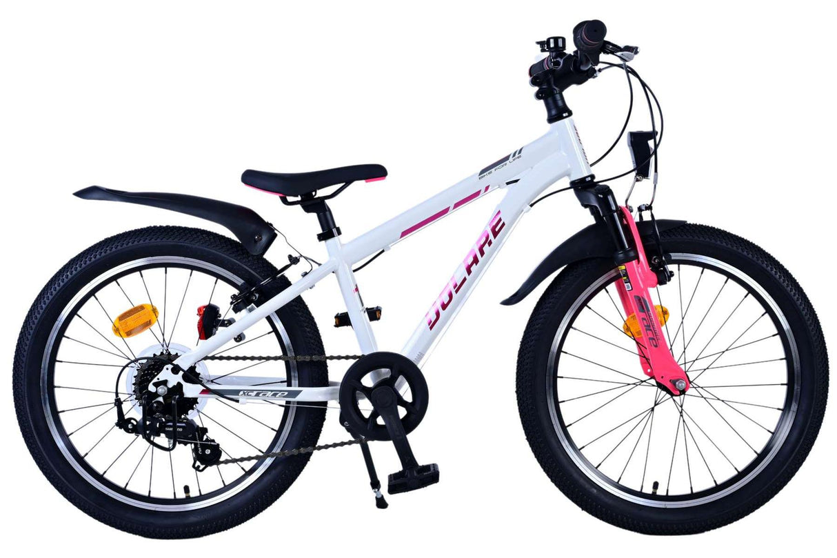 Volare XC Race Kinderfahrrad - 20 Zoll - 7-Gang - Weiß Pink für Mädchen