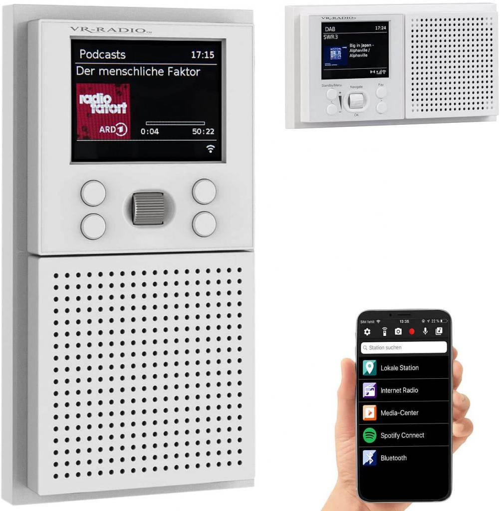 VR-Radio Unterputzradio Unterputz-WLAN-Internetradio mit Bluetooth & Farbdisplay, DSP, App, MP3