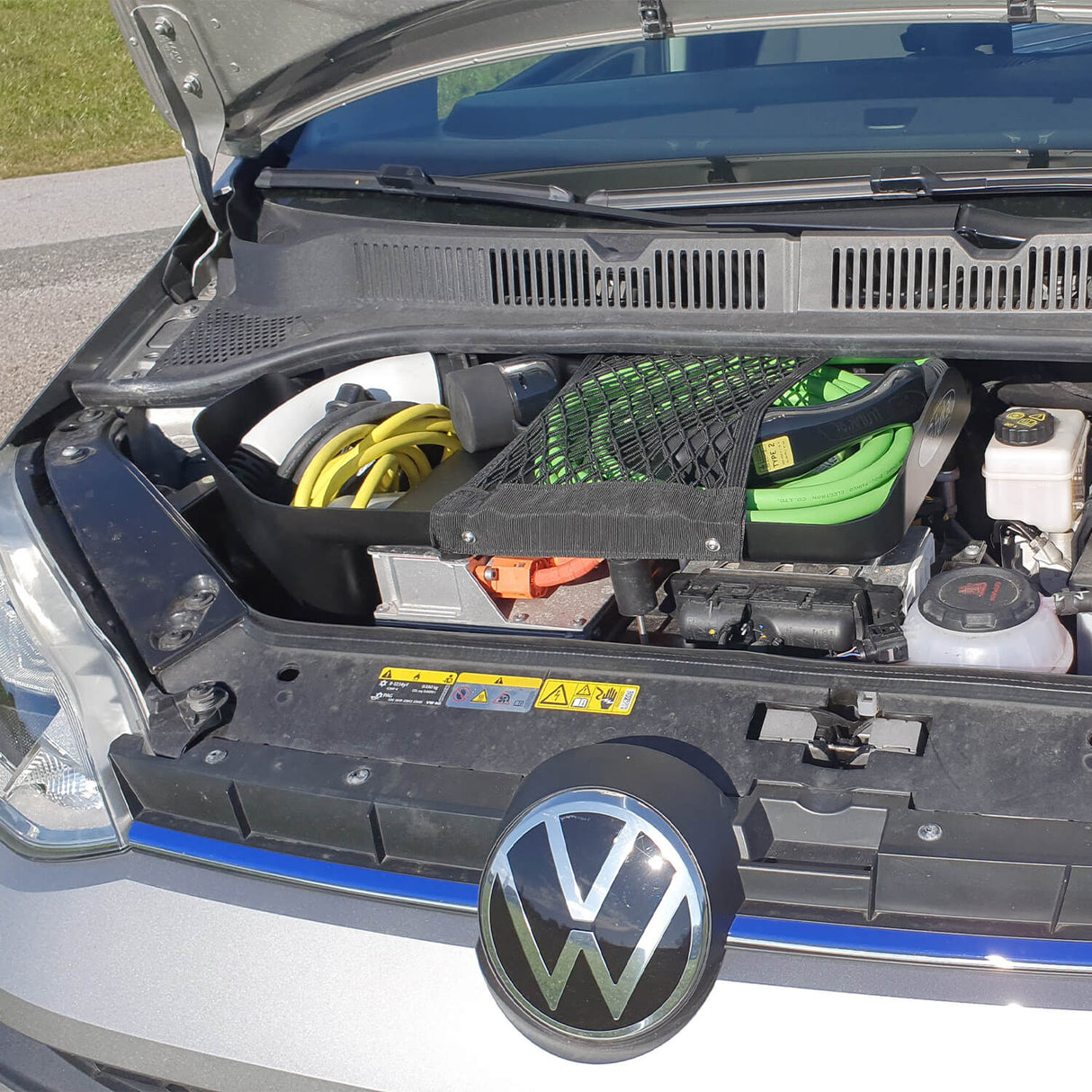 Nachrüstbarer Frunk für VW e-up! inkl. Gepäcknetz |zusätzlicher Stauraum im Motorraum |einfache Montage