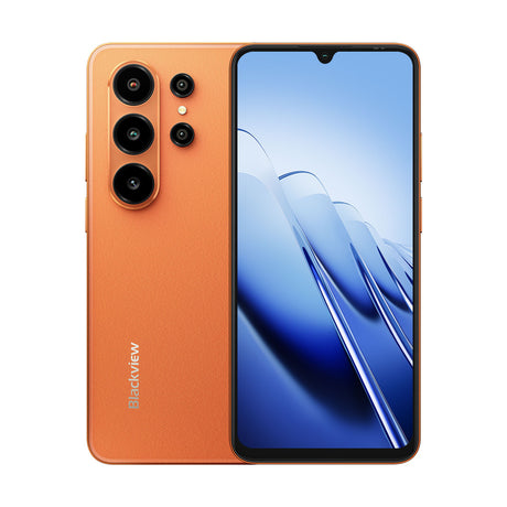 Vorder-und Rückseite des Blackview Wave 10 Smartphone in Orange