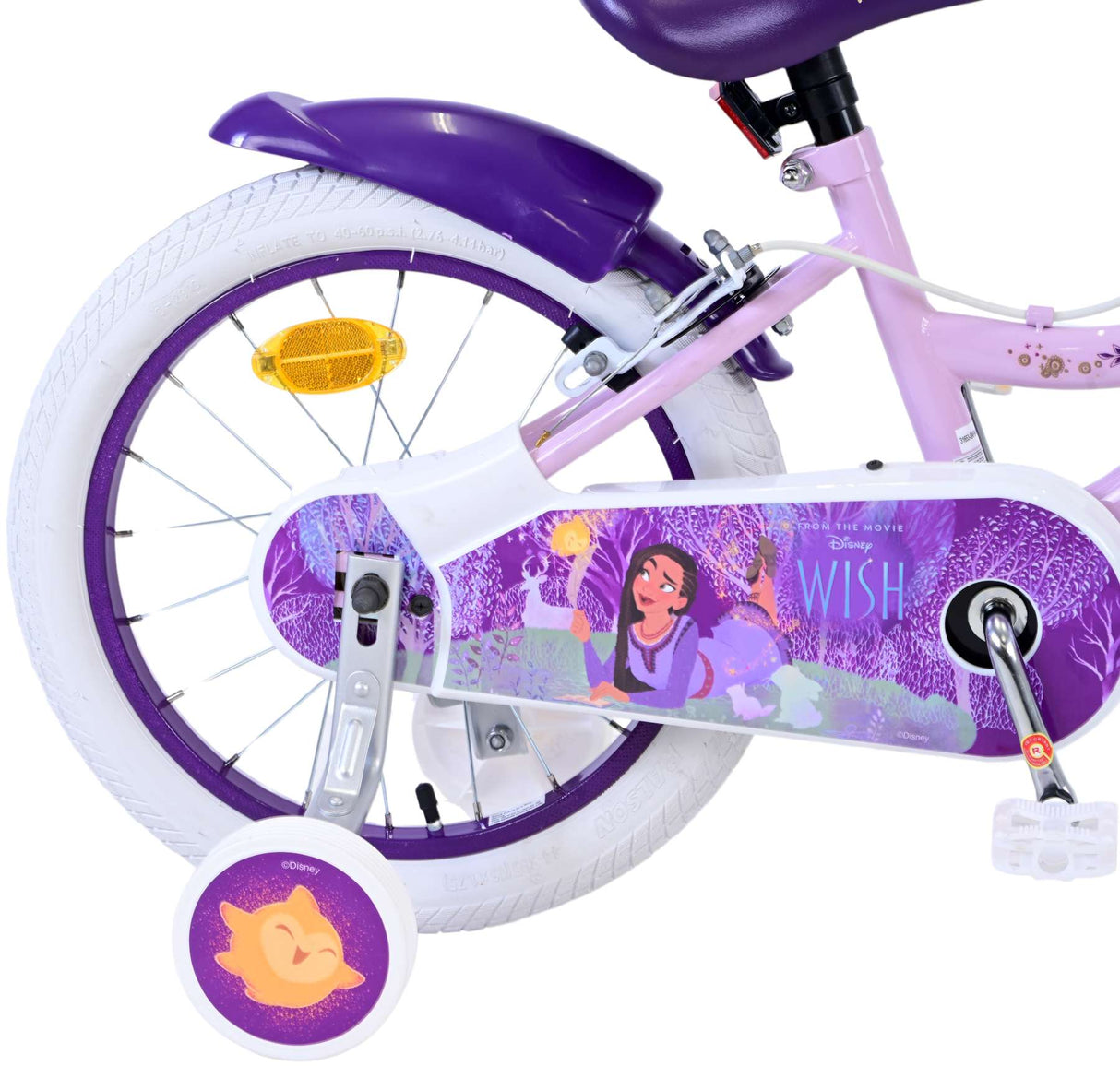 Volare Disney Wish Kinderfahrrad für Mädchen - 16 Zoll in Lila mit zwei Handbremsen