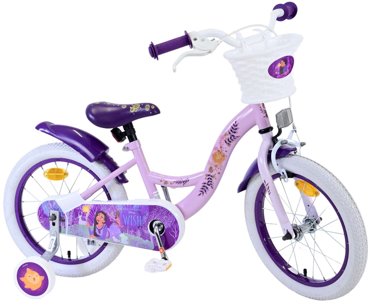 Volare Disney Wish Kinderfahrrad für Mädchen - 16 Zoll in Lila für Kinder von 4 bis 6 Jahren