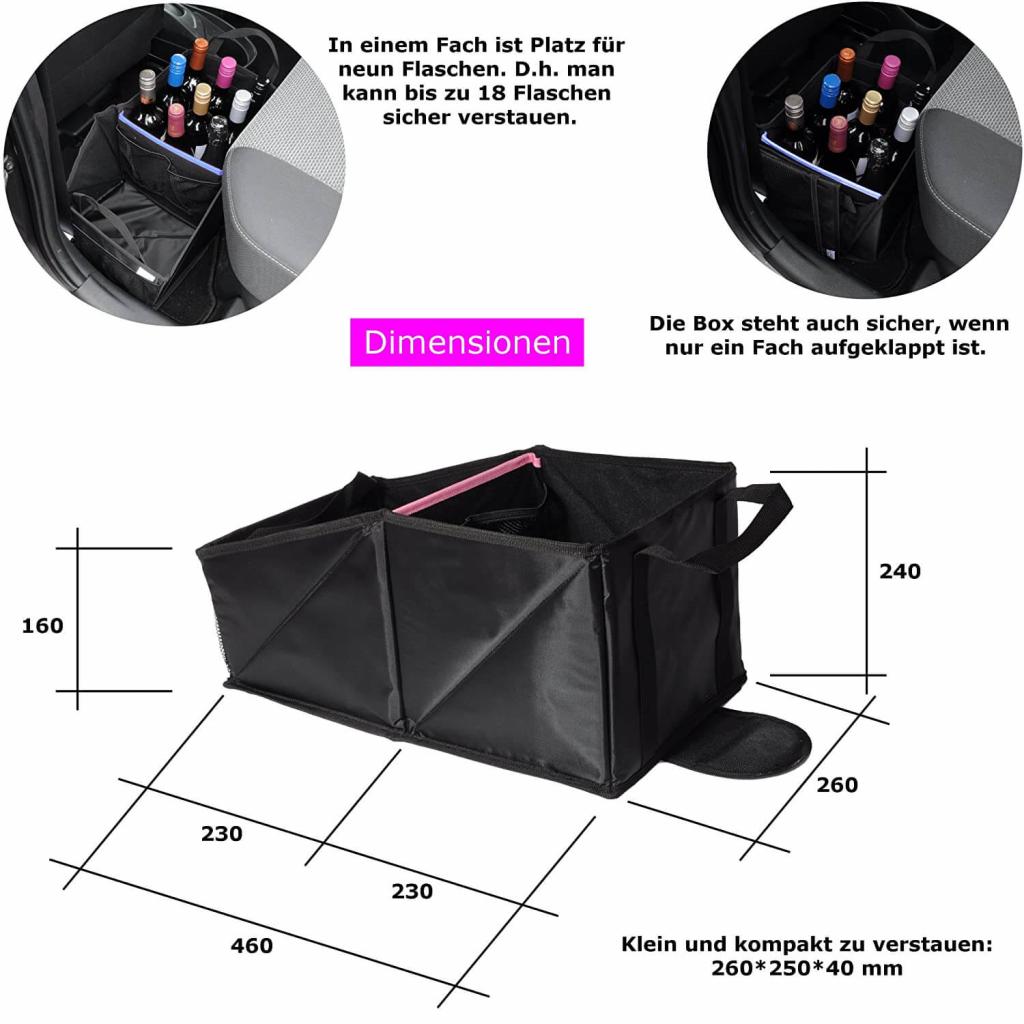 Wumbi Aufbewahrungsbox Pink KfZ Kofferraum Kofferraumtasche Organizer Auto Tasche