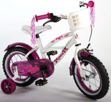 Volare Heart Cruiser Kinderfahrrad - Mädchen - 12 Zoll - Weiß/Lila