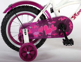 Volare Heart Cruiser Kinderfahrrad - Mädchen - 12 Zoll - Weiß/Lila