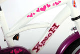 Volare Heart Cruiser Kinderfahrrad - Mädchen - 12 Zoll - Weiß/Lila