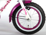 Volare Heart Cruiser Kinderfahrrad - Mädchen - 12 Zoll - Weiß/Lila