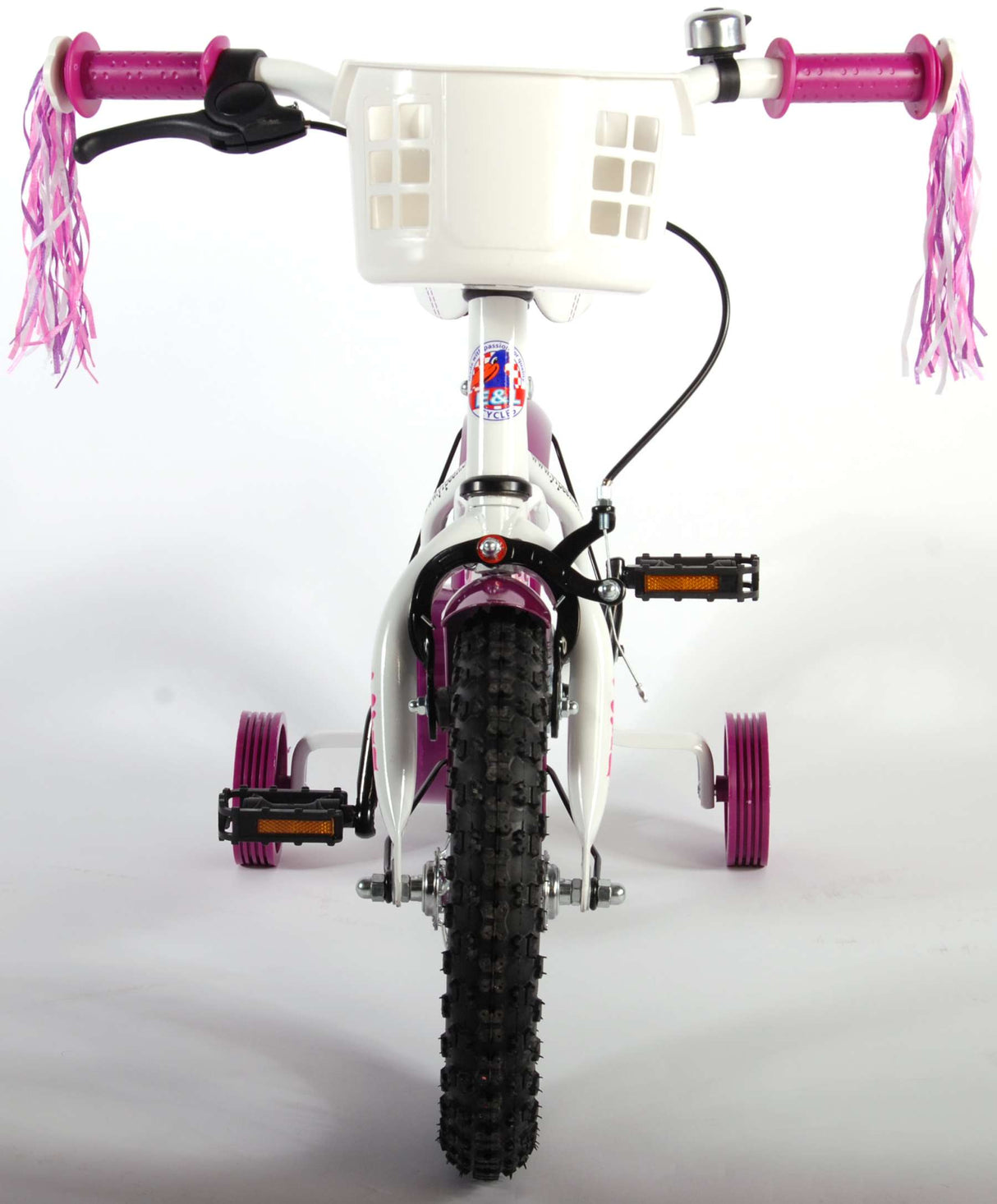 Volare Heart Cruiser Kinderfahrrad - Mädchen - 12 Zoll - Weiß/Lila