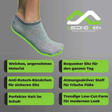 Zecond Zkin 8 Paar Sneaker Socken Gr. 32 - 38 grau Sommersocken Füßlinge aus Baumwolle