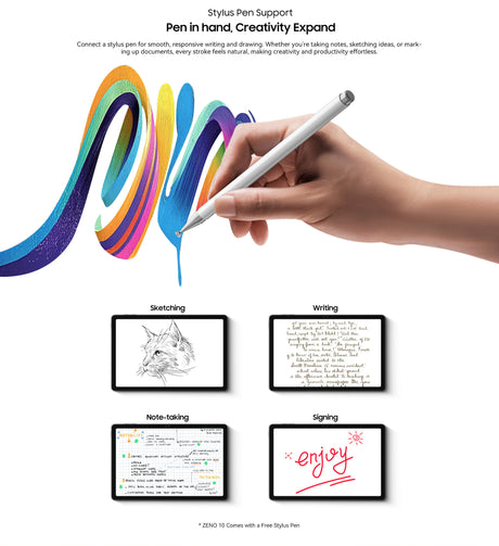 Mögliche kreative Nutzung des Wichtigste Merkmale des Blackview Zeno 10 mit Stift