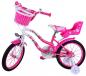 Preview: Volare Lovely 16 Zoll Kinderfahrrad Pink/Weiß mit Hand- und Rücktrittbremse, abnehmbaren Stützrädern und praktischem Fahrradkorb