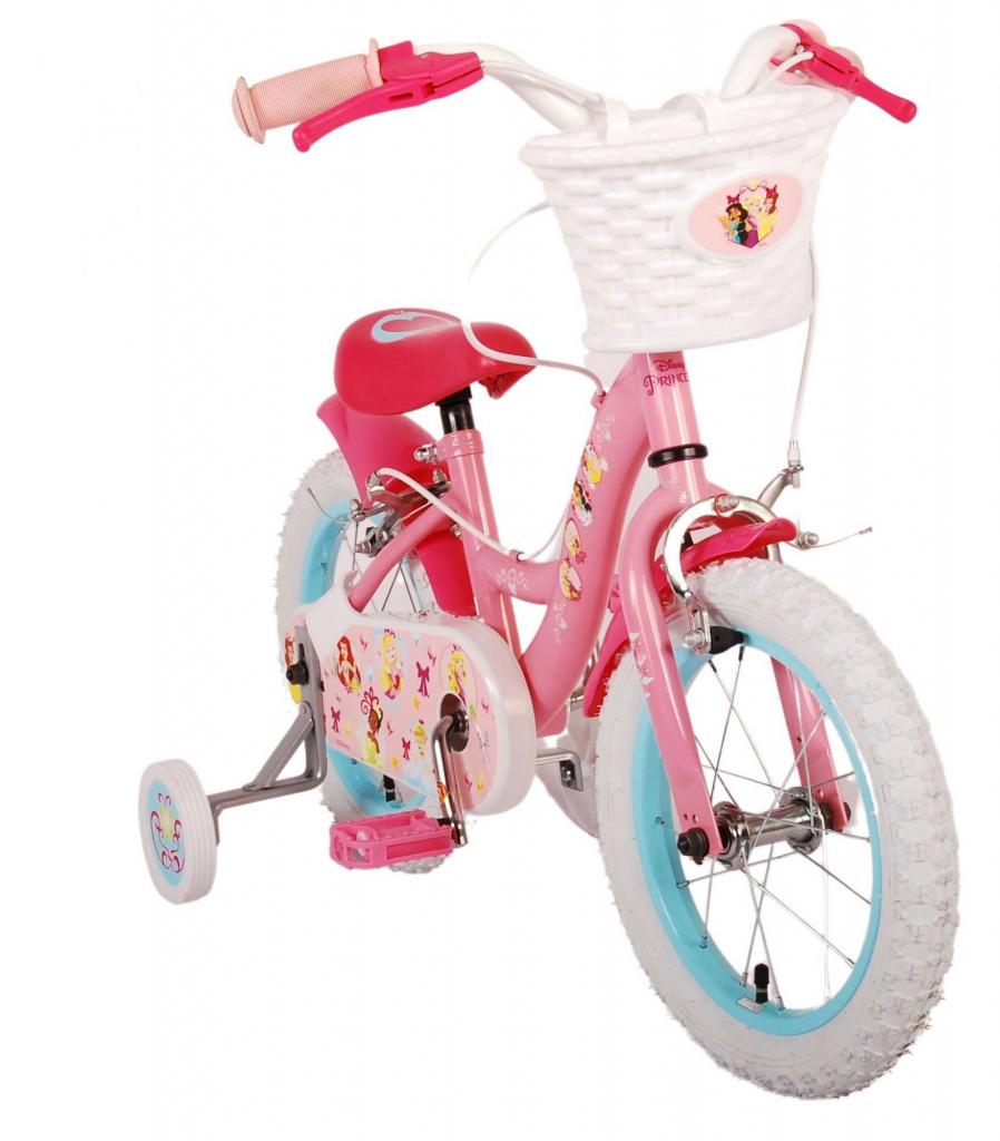 Disney Princess 14 Zoll Kinderfahrrad Pink mit zwei Handbremsen - Sicherheit, Komfort und Spaß in einem!
