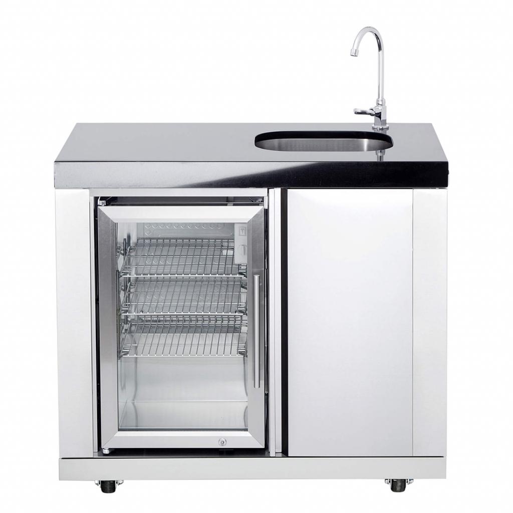Anbauwaschbecken/Kühlschrankkombination inkl. hochwertigem CASO Kühlschrank