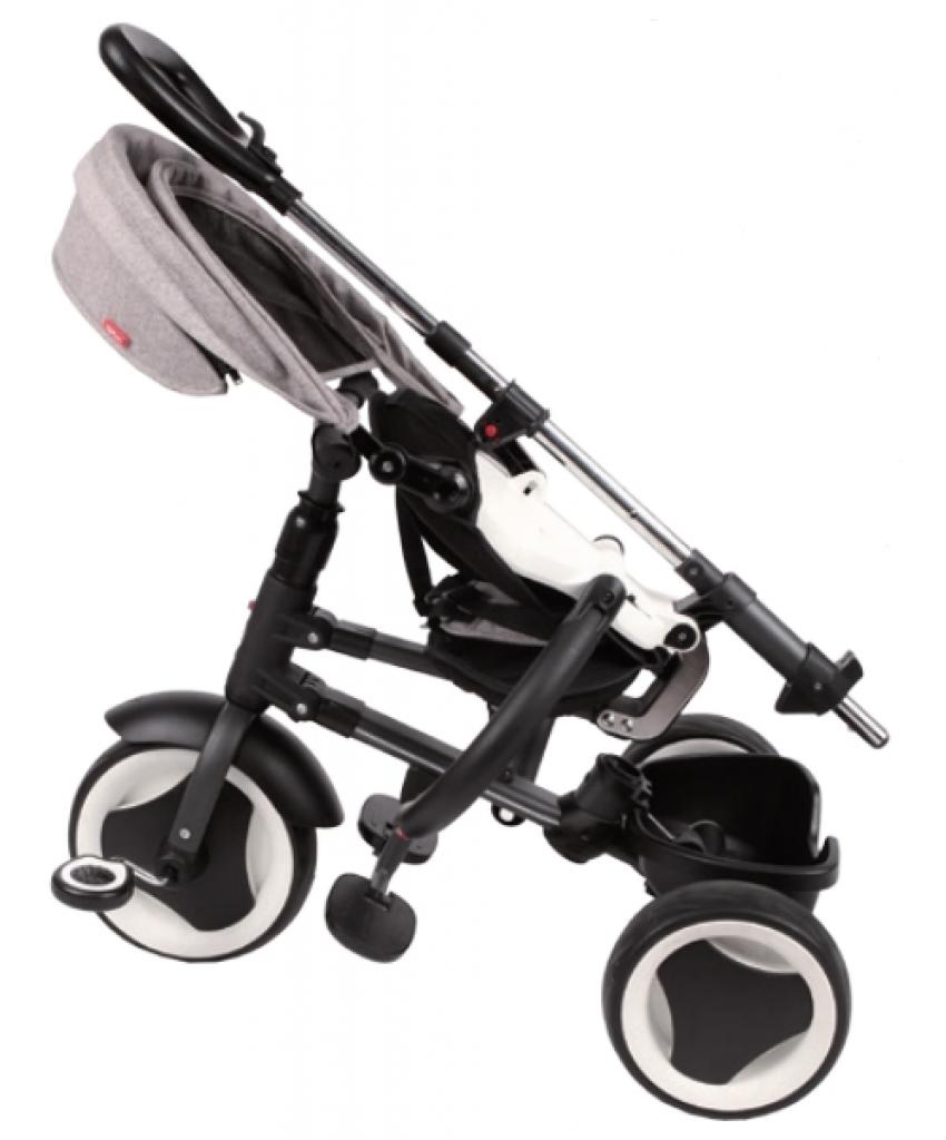 QPlay Rito Tricycle Deluxe - faltbares Dreirad für Kinder 10-36 Monaten mit verstellbarer Schiebestange und Sicherheitsfunktionen